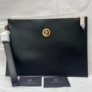 Versace Medusa Large Leather Clutch/Wristlet